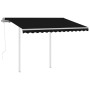 Toldo retráctil automático con postes gris antracita 3,5x2,5 m