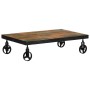 Couchtisch mit Rollen aus massivem Recyclingholz 100x60x26 cm von vidaXL, Couchtisch - Ref: Foro24-338016, Preis: 115,14 €, R...