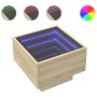 Mesa auxiliar con LED madera ingeniería roble Sonoma 40x40x30cm en Mesas de centro | Comprar online en Foro24