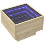 Mesa auxiliar con LED madera ingeniería roble Sonoma 40x40x30cm en Mesas de centro | Comprar online en Foro24