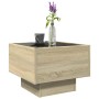 Mesa auxiliar con LED madera ingeniería roble Sonoma 40x40x30cm en Mesas de centro | Comprar online en Foro24