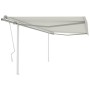 Toldo manual retráctil con postes color crema 4x3 m