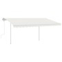Toldo manual retráctil con postes color crema 4x3 m