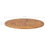 Round table surface solid teak wood 2.5 cm 80 cm by vidaXL, Table tops - Ref: Foro24-48986, Price: 103,41 €, Discount: %