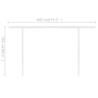 Toldo manual retráctil con postes color crema 4x3 m