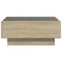 Mesa de centro y LED madera ingeniería roble Sonoma 70x50x30 cm