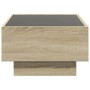 Mesa de centro y LED madera ingeniería roble Sonoma 70x50x30 cm