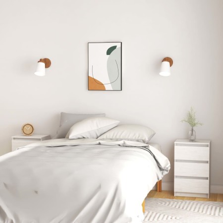 Nachttische 2 Stk. massives Zirbenholz weiß 40x29,5x64 cm von vidaXL, Nachttische - Ref: Foro24-808086, Preis: 102,69 €, Raba...