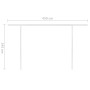 Toldo manual retráctil con postes amarillo y blanco 4x3 m
