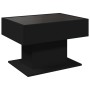Mesa de centro con LED madera de ingeniería negro 70x50x45 cm en Mesas de centro | Comprar online en Foro24