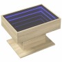 Mesa de centro y LED madera ingeniería roble Sonoma 70x50x45 cm