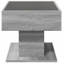 Mesa de centro y LED madera ingeniería gris Sonoma 70x50x45 cm