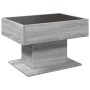 Mesa de centro y LED madera ingeniería gris Sonoma 70x50x45 cm