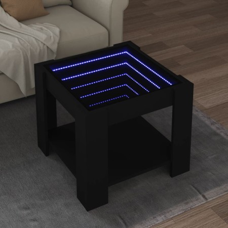 Mesa de centro con LED madera de ingeniería negro 53x53x45 cm en Mesas de centro | Comprar online en Foro24