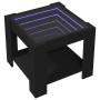 Mesa de centro con LED madera de ingeniería negro 53x53x45 cm en Mesas de centro | Comprar online en Foro24