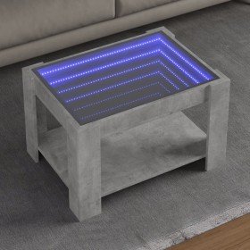 Mesa de centro y LED madera ingeniería gris hormigón 73x53x45cm en Mesas de centro | Comprar online en Foro24