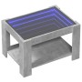 Mesa de centro y LED madera ingeniería gris hormigón 73x53x45cm