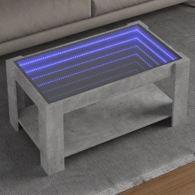 Mesa de centro y LED madera ingeniería gris hormigón 93x53x45cm en Mesas de centro | Comprar online en Foro24