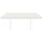 Toldo retráctil manual con luz LED crema 4x3 m