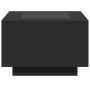 Mesa de centro con luz LED madera ingeniería negra 60x60x40 cm