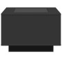 Mesa de centro con luz LED madera ingeniería negra 60x60x40 cm