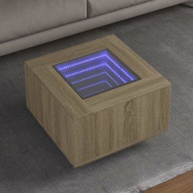 Mesa de centro y LED madera ingeniería roble Sonoma 60x60x40 cm en Mesas de centro | Comprar online en Foro24