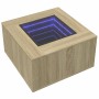 Mesa de centro y LED madera ingeniería roble Sonoma 60x60x40 cm