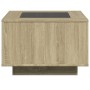 Mesa de centro y LED madera ingeniería roble Sonoma 60x60x40 cm