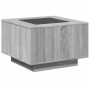 Mesa de centro y LED madera ingeniería gris Sonoma 60x60x40 cm