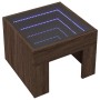 Mesa de centro con Infinity LED marrón roble 40x40x30 cm
