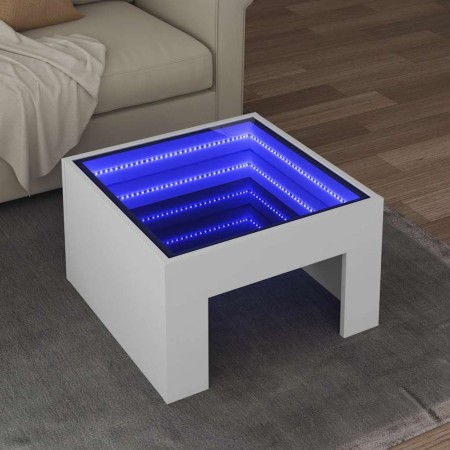 Mesa de centro con Infinity LED blanco 50x50x30 cm