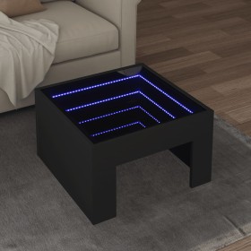 Mesa de centro con Infinity LED negro 50x50x30 cm Mesa de centro con Infinity LED negro 50x50x30 cm
