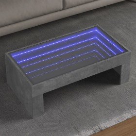 Mesa de centro con Infinity LED gris hormigón 90x50x30 cm en Mesas de centro | Comprar online en Foro24