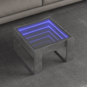 Mesa de centro con Infinity LED gris hormigón 50x53x30 cm Mesa de centro con Infinity LED gris hormigón 50x53x30 cm