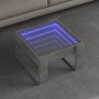 Mesa de centro con Infinity LED gris hormigón 50x53x30 cm