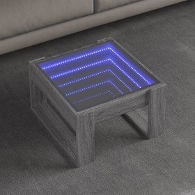 Mesa de centro con Infinity LED gris Sonoma 50x53x30 cm Mesa de centro con Infinity LED gris Sonoma 50x53x30 cm