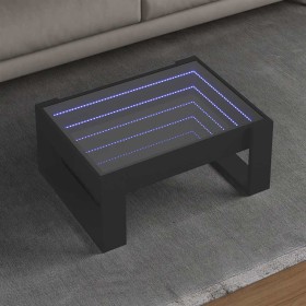 Mesa de centro con Infinity LED negro 70x53x30 cm Mesa de centro con Infinity LED negro 70x53x30 cm