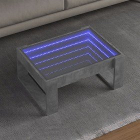 Mesa de centro con Infinity LED gris hormigón 70x53x30 cm en Mesas de centro | Comprar online en Foro24