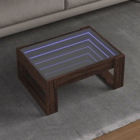 Mesa de centro con Infinity LED marrón roble 70x53x30 cm en Mesas de centro | Comprar online en Foro24