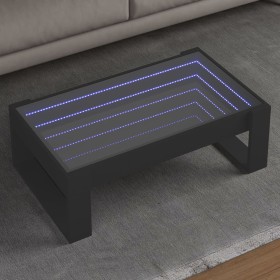 Mesa de centro con Infinity LED negro 90x53x30 cm Mesa de centro con Infinity LED negro 90x53x30 cm