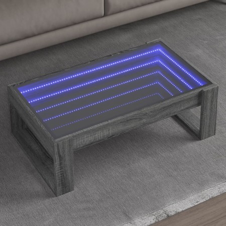 Mesa de centro con Infinity LED gris Sonoma 90x53x30 cm en Mesas de centro | Comprar online en Foro24