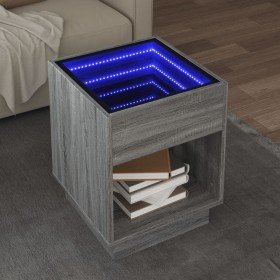 Mesa de centro con Infinity LED gris Sonoma 40x40x50 cm en Mesas de centro | Comprar online en Foro24