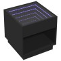 Mesa de centro con Infinity LED negro 50x50x50 cm