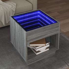 Mesa de centro con Infinity LED gris Sonoma 50x50x50 cm Mesa de centro con Infinity LED gris Sonoma 50x50x50 cm