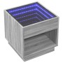 Mesa de centro con Infinity LED gris Sonoma 50x50x50 cm