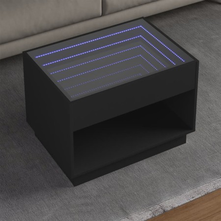 Mesa de centro con Infinity LED negro 70x50x50 cm en Mesas de centro | Comprar online en Foro24