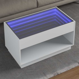 Mesa de centro con Infinity LED blanco 90x50x50 cm Mesa de centro con Infinity LED blanco 90x50x50 cm