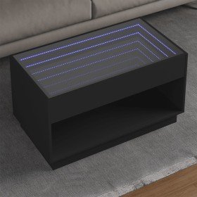 Mesa de centro con Infinity LED negro 90x50x50 cm Mesa de centro con Infinity LED negro 90x50x50 cm