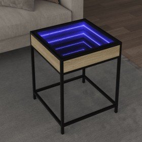 Mesa de centro con Infinity LED roble Sonoma 40x40x51 cm en Mesas de centro | Comprar online en Foro24