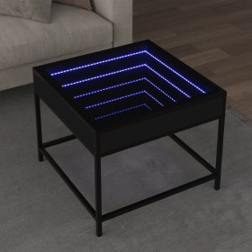 Mesa de centro con Infinity LED negro 50x50x41 cm Mesa de centro con Infinity LED negro 50x50x41 cm